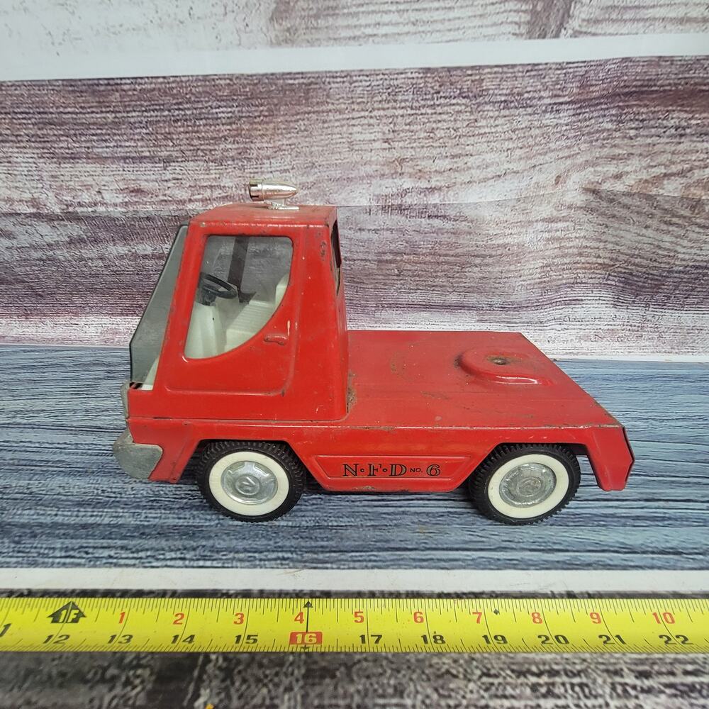 Vintage Nylint Pressed Steel cabover fire truck semi parts/repair red